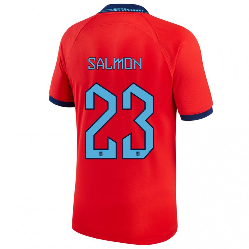 Kinder Englische Ebony Salmon #23 Rot Auswärtstrikot Trikot 22-24 T-shirt Belgien