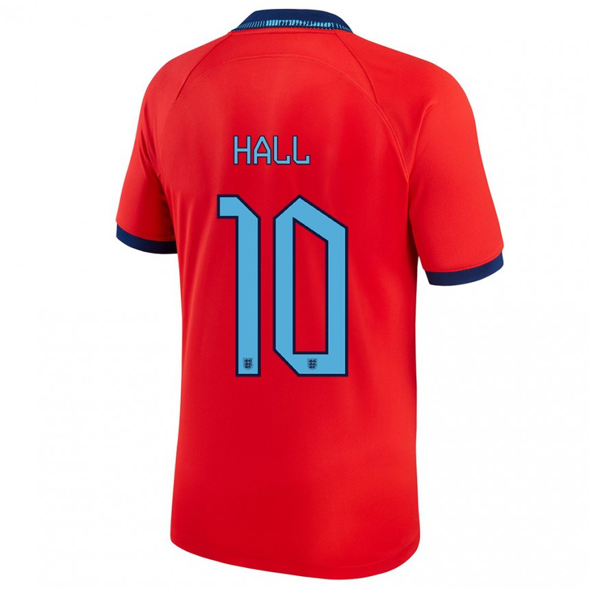 Kinder Englische George Hall #10 Rot Auswärtstrikot Trikot 22-24 T-shirt Belgien