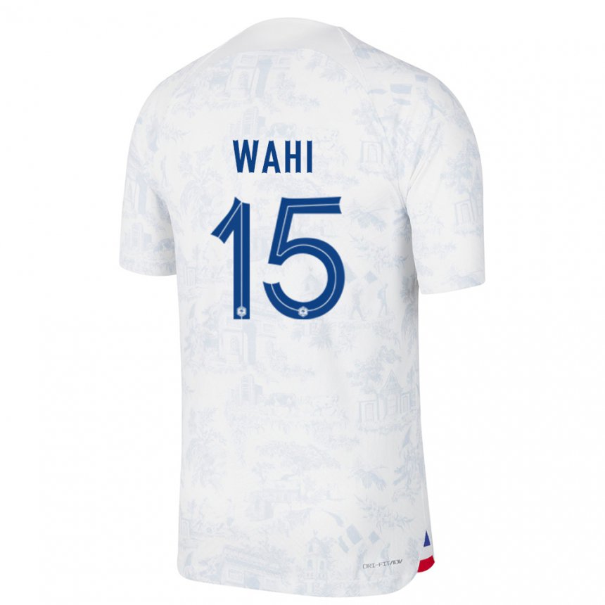 Kinder Französische Elye Wahi #15 Weiß Blau Auswärtstrikot Trikot 22-24 T-shirt Belgien