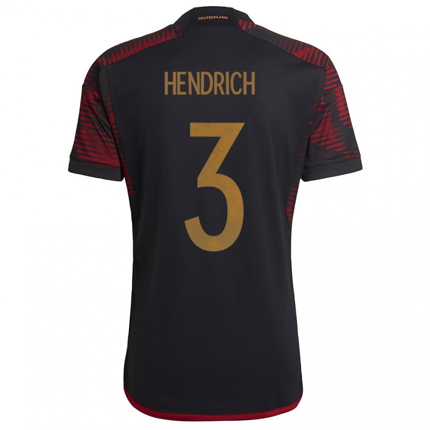 Kinder Deutsche Kathrin Hendrich #3 Schwarz Kastanienbraun Auswärtstrikot Trikot 22-24 T-shirt Belgien