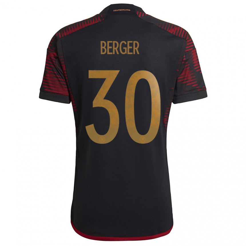 Kinder Deutsche Ann Katrin Berger #30 Schwarz Kastanienbraun Auswärtstrikot Trikot 22-24 T-shirt Belgien