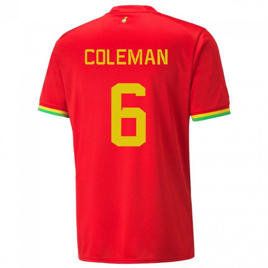 Kinder Ghanaische Ellen Coleman #6 Rot Auswärtstrikot Trikot 22-24 T-shirt Belgien