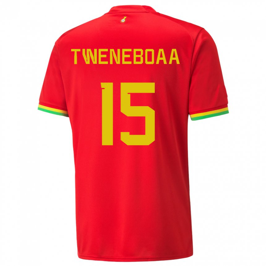 Kinder Ghanaische Justice Tweneboaa #15 Rot Auswärtstrikot Trikot 22-24 T-shirt Belgien