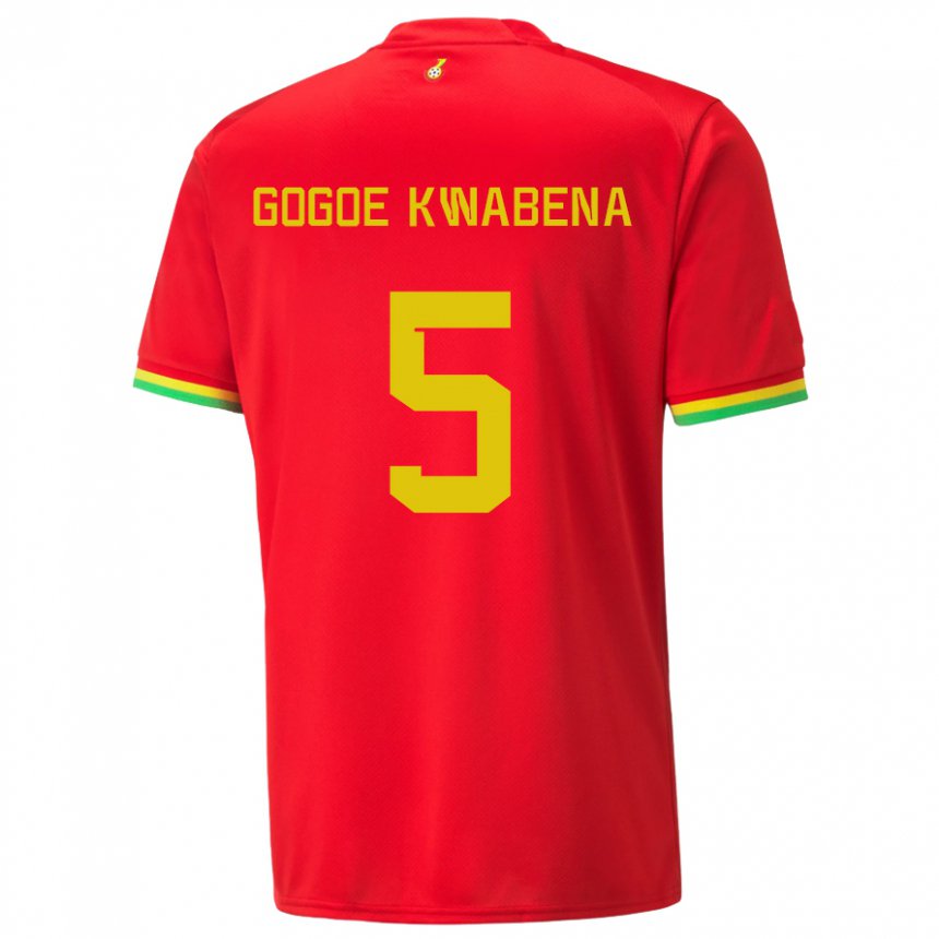 Enfant Maillot Ghana Boahen Gogoe Kwabena #5 Rouge Tenues Extérieur 22-24 T-shirt Belgique