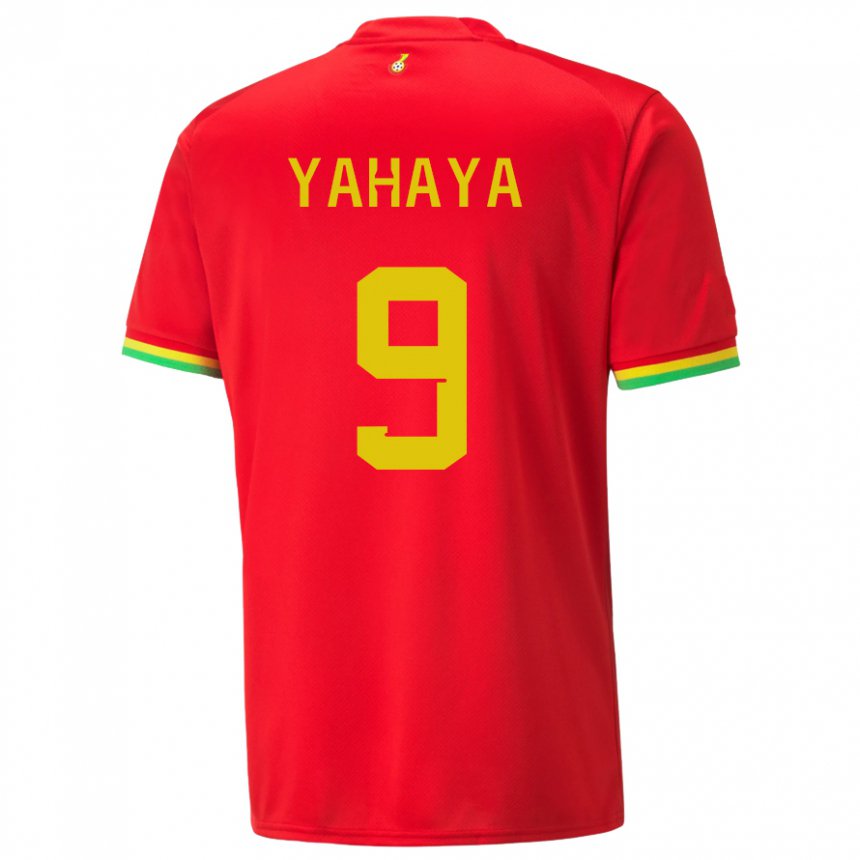 Enfant Maillot Ghana Mohammed Yahaya #9 Rouge Tenues Extérieur 22-24 T-shirt Belgique
