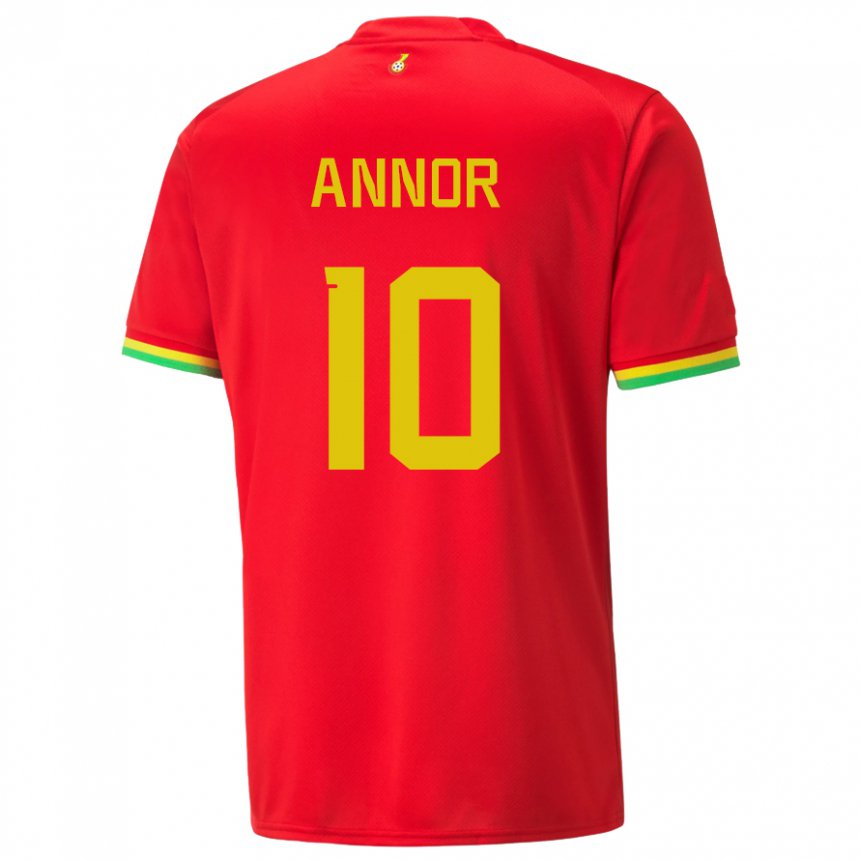 Kinder Ghanaische Emmanuel Annor #10 Rot Auswärtstrikot Trikot 22-24 T-shirt Belgien