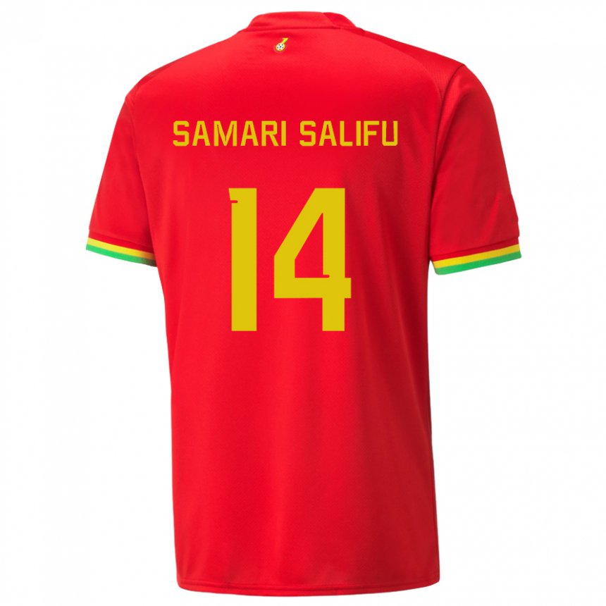 Kinder Ghanaische Abass Samari Salifu #14 Rot Auswärtstrikot Trikot 22-24 T-shirt Belgien