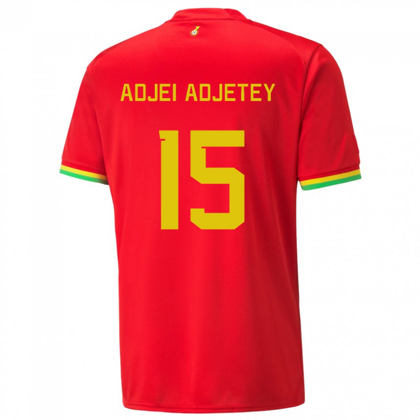 Enfant Maillot Ghana Jonas Adjei Adjetey #15 Rouge Tenues Extérieur 22-24 T-shirt Belgique