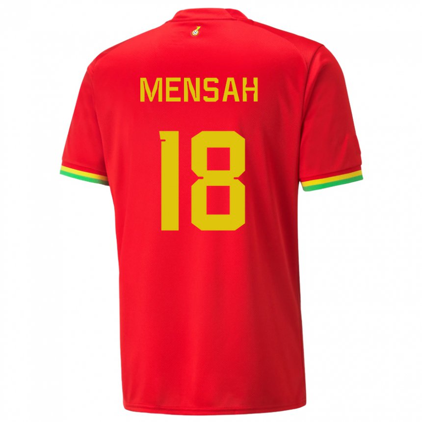 Enfant Maillot Ghana Isaac Mensah #18 Rouge Tenues Extérieur 22-24 T-shirt Belgique