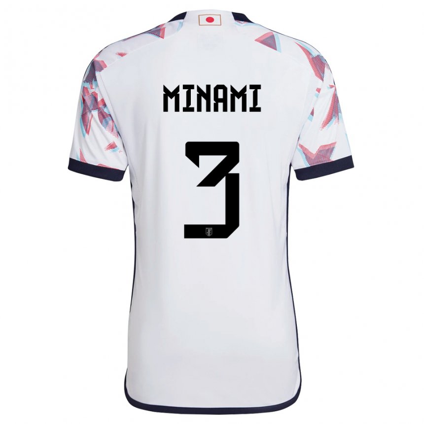 Enfant Maillot Japon Moeka Minami #3 Blanc Tenues Extérieur 22-24 T-shirt Belgique