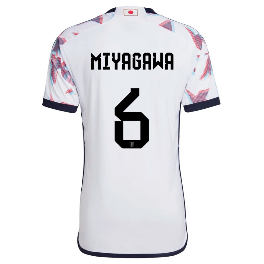 Kinder Japanische Asato Miyagawa #6 Weiß Auswärtstrikot Trikot 22-24 T-shirt Belgien