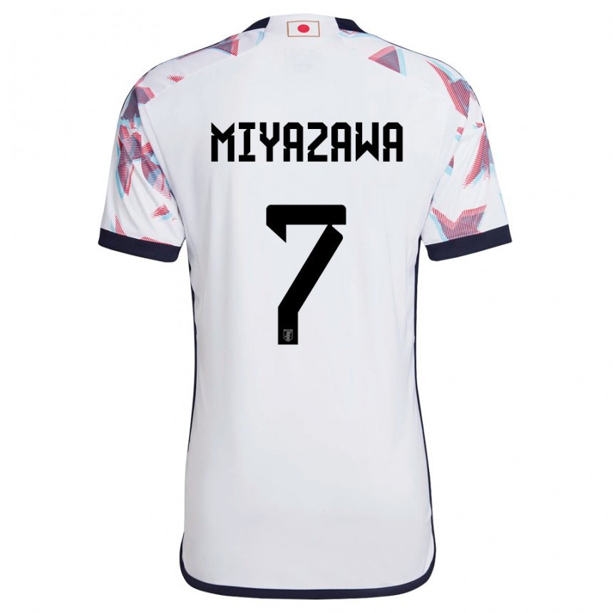 Kinder Japanische Hinata Miyazawa #7 Weiß Auswärtstrikot Trikot 22-24 T-shirt Belgien