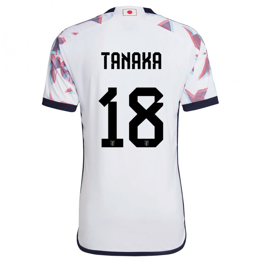 Kinder Japanische Momoko Tanaka #18 Weiß Auswärtstrikot Trikot 22-24 T-shirt Belgien