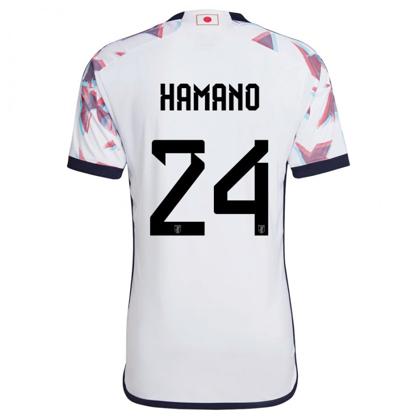 Enfant Maillot Japon Maika Hamano #24 Blanc Tenues Extérieur 22-24 T-shirt Belgique