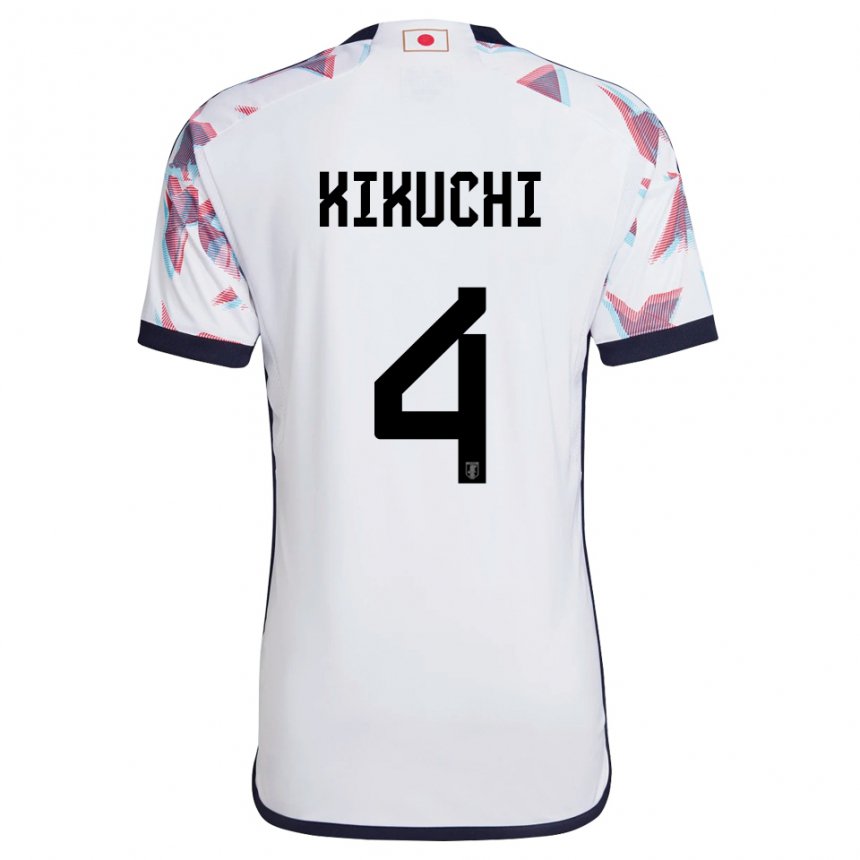 Kinder Japanische Shuta Kikuchi #4 Weiß Auswärtstrikot Trikot 22-24 T-shirt Belgien