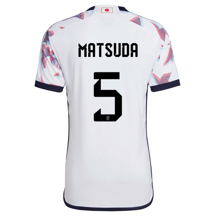 Enfant Maillot Japon Hayate Matsuda #5 Blanc Tenues Extérieur 22-24 T-shirt Belgique