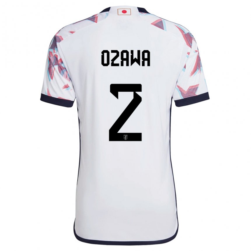 Kinder Japanische Haruki Ozawa #2 Weiß Auswärtstrikot Trikot 22-24 T-shirt Belgien