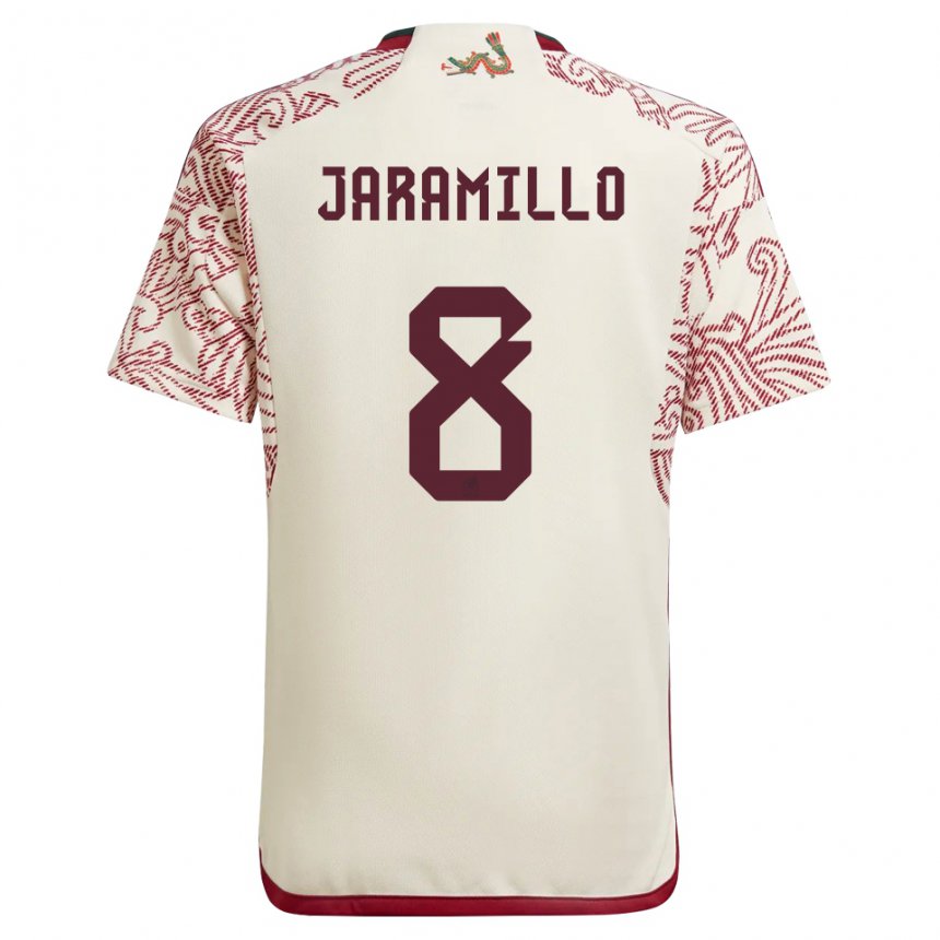 Kinder Mexikanische Carolina Jaramillo #8 Wunder Weiß Rot Auswärtstrikot Trikot 22-24 T-shirt Belgien