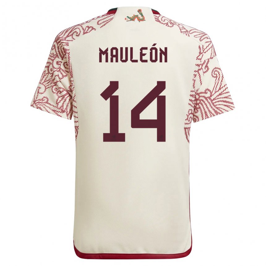 Kinder Mexikanische Natalia Mauleon #14 Wunder Weiß Rot Auswärtstrikot Trikot 22-24 T-shirt Belgien
