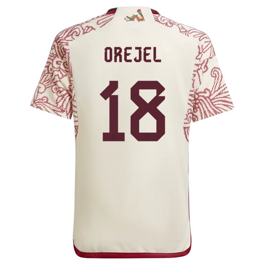 Kinder Mexikanische Jocelyn Orejel #18 Wunder Weiß Rot Auswärtstrikot Trikot 22-24 T-shirt Belgien