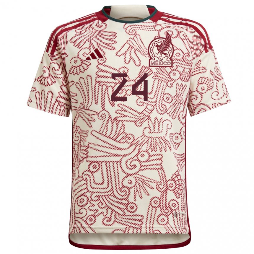 Kinder Mexikanische Scarlett Camberos #24 Wunder Weiß Rot Auswärtstrikot Trikot 22-24 T-shirt Belgien