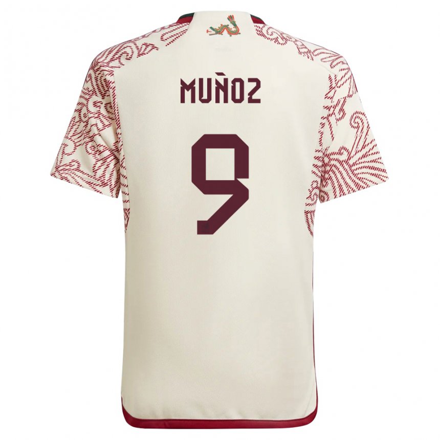 Kinder Mexikanische Santiago Munoz #9 Wunder Weiß Rot Auswärtstrikot Trikot 22-24 T-shirt Belgien