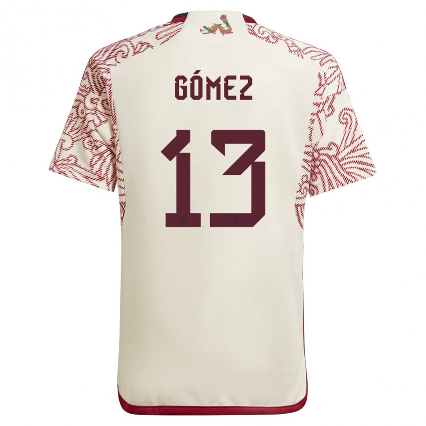 Kinder Mexikanische Diego Gomez #13 Wunder Weiß Rot Auswärtstrikot Trikot 22-24 T-shirt Belgien