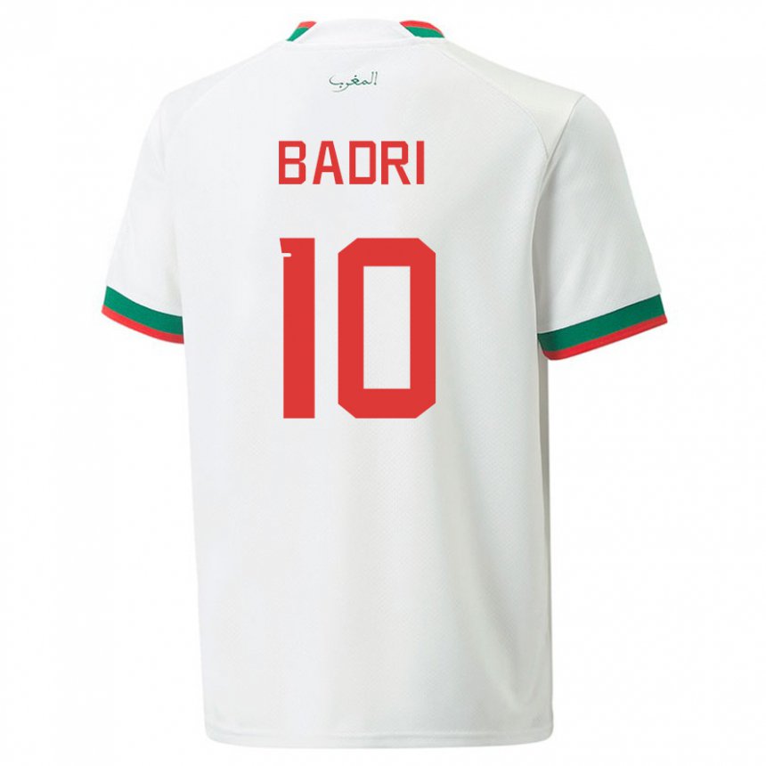 Kinder Marokkanische Najat Badri #10 Weiß Auswärtstrikot Trikot 22-24 T-shirt Belgien