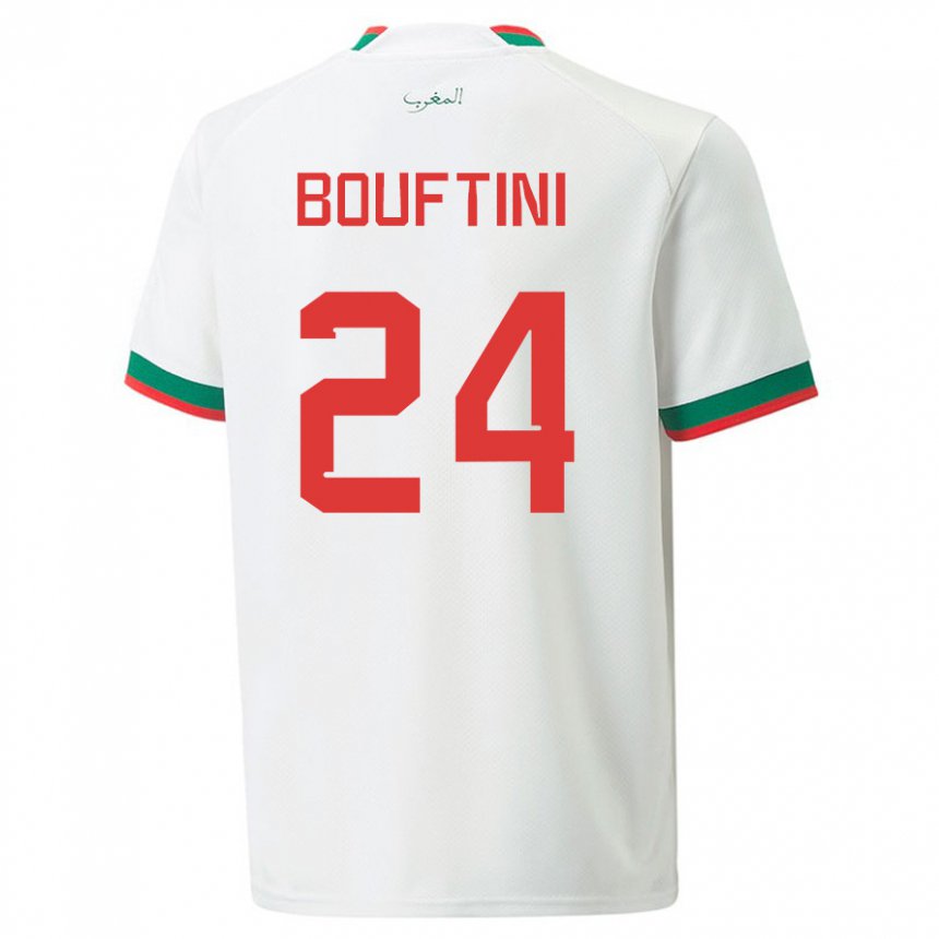 Enfant Maillot Maroc Sofia Bouftini #24 Blanc Tenues Extérieur 22-24 T-shirt Belgique