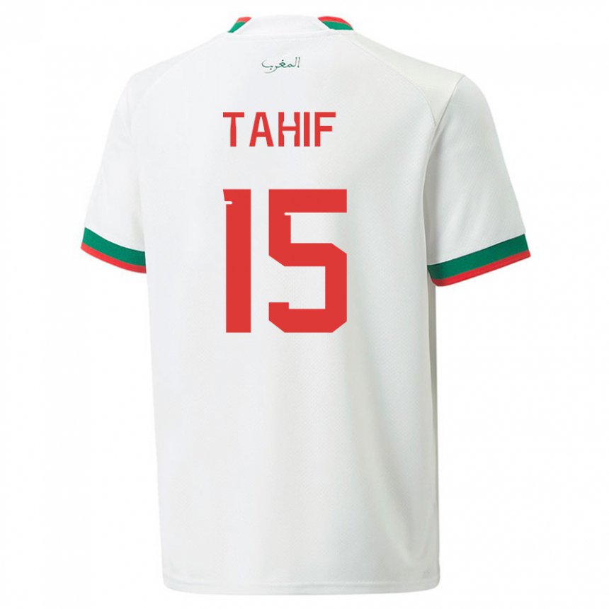 Kinder Marokkanische Adil Tahif #15 Weiß Auswärtstrikot Trikot 22-24 T-shirt Belgien