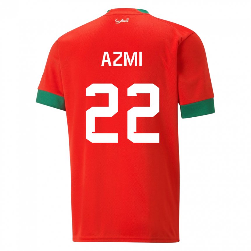 Heren Marokkaans Ahmed Azmi #22 Rood Thuisshirt Thuistenue 22-24 T-shirt België