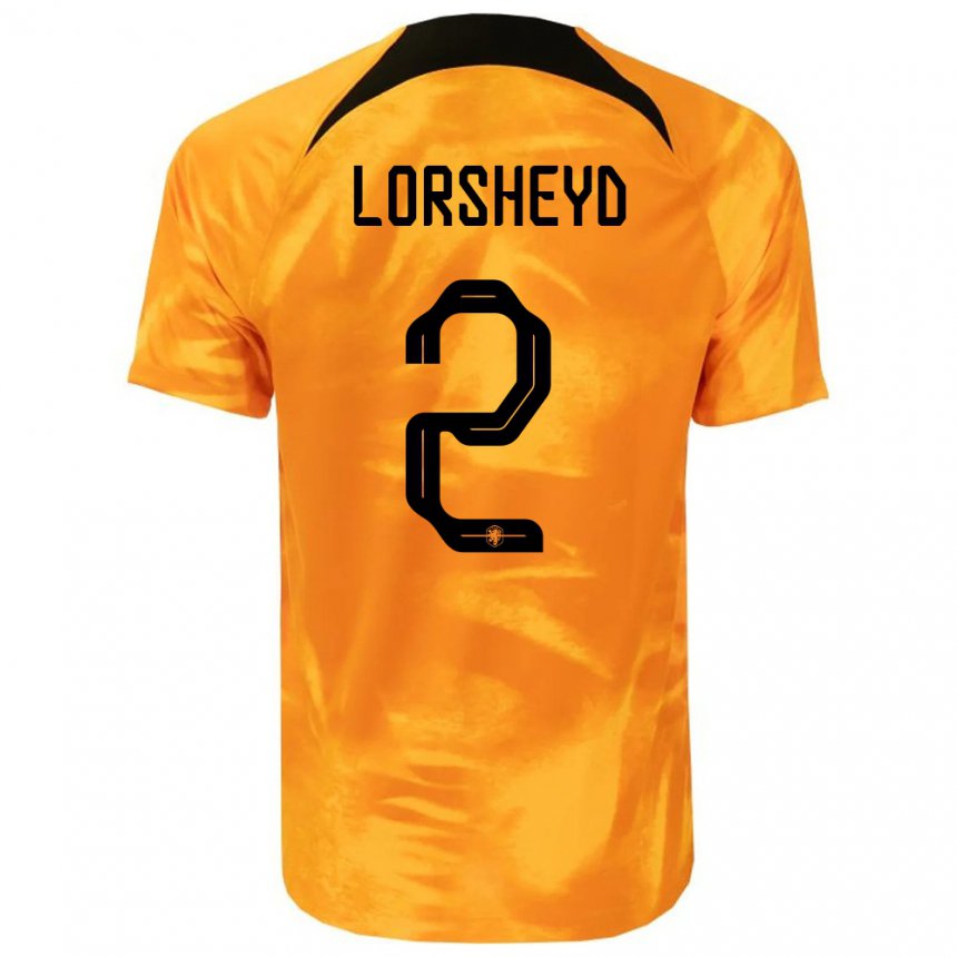 Homme Maillot Pays-bas Barbara Lorsheyd #2 Orange Laser Tenues Domicile 22-24 T-shirt Belgique