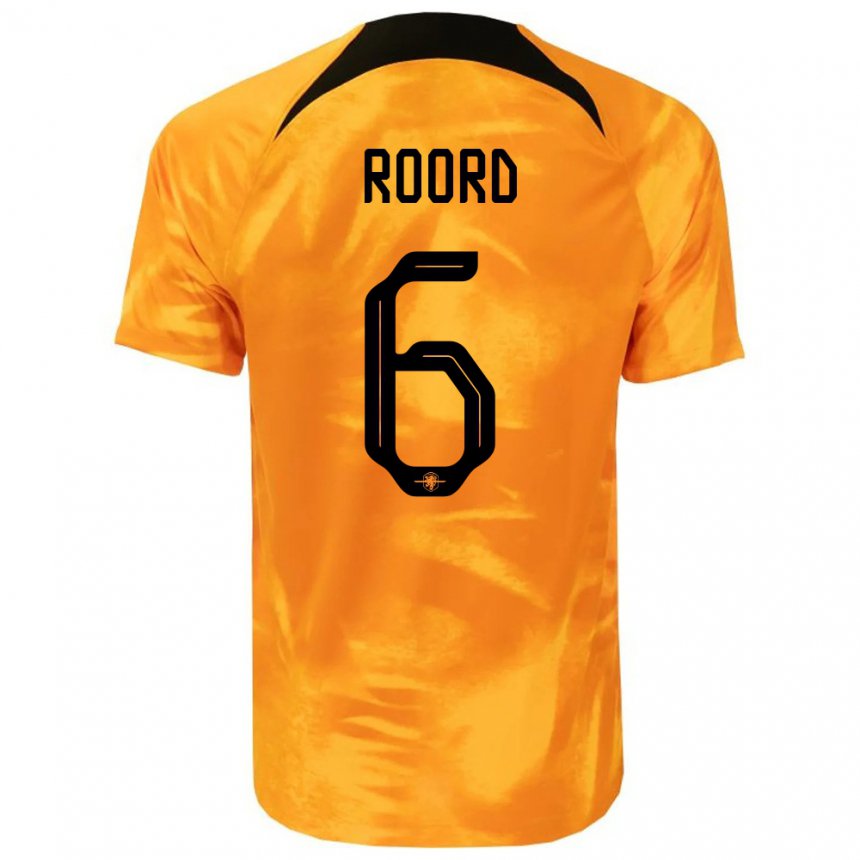 Homme Maillot Pays-bas Jill Roord #6 Orange Laser Tenues Domicile 22-24 T-shirt Belgique