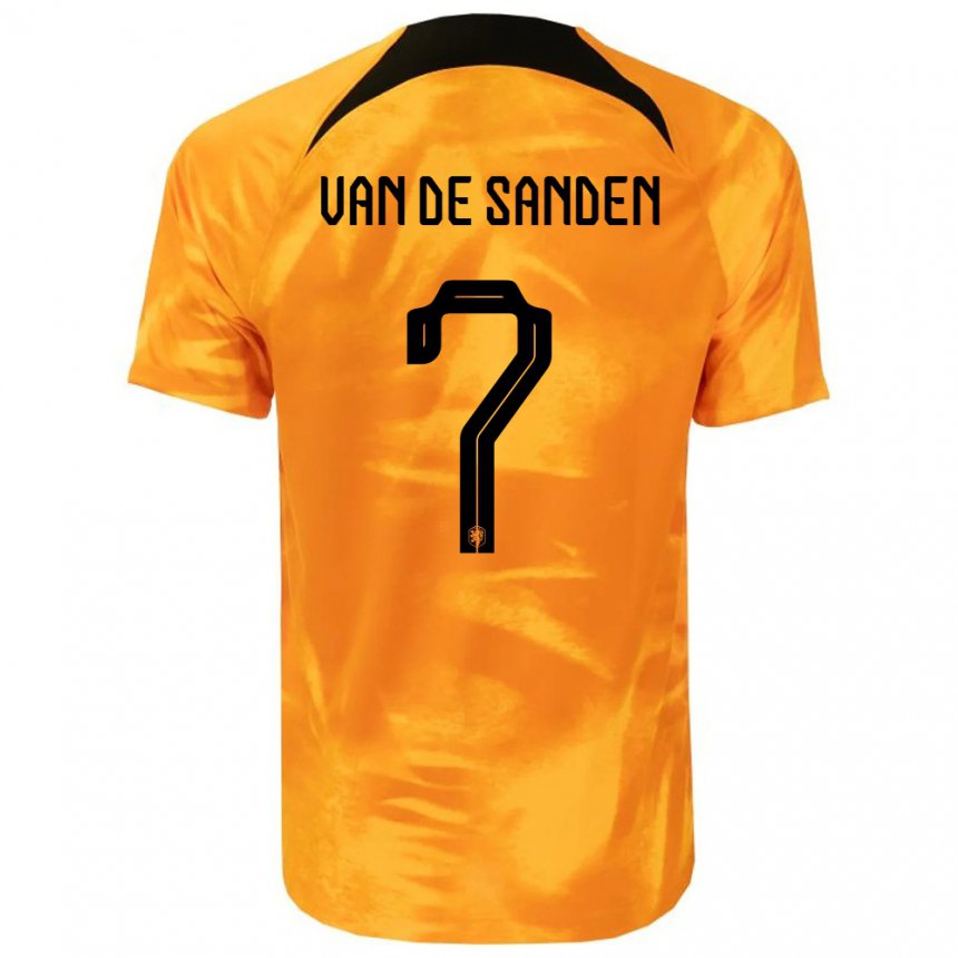 Homme Maillot Pays-bas Shanice Van De Sanden #7 Orange Laser Tenues Domicile 22-24 T-shirt Belgique