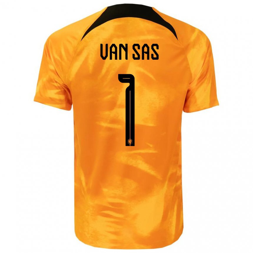 Herren Niederländische Mikki Van Sas #1 Laser-orange Heimtrikot Trikot 22-24 T-shirt Belgien