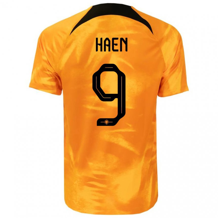 Herren Niederländische Devin Haen #9 Laser-orange Heimtrikot Trikot 22-24 T-shirt Belgien