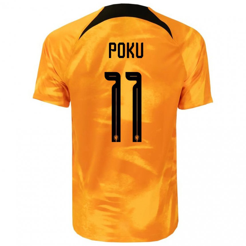 Herren Niederländische Ernest Poku #11 Laser-orange Heimtrikot Trikot 22-24 T-shirt Belgien