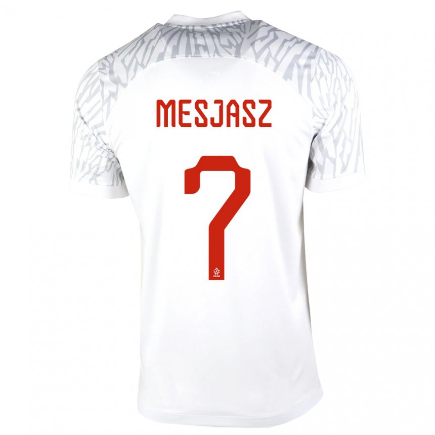 Herren Polnische Malgorzata Mesjasz #7 Weiß Heimtrikot Trikot 22-24 T-shirt Belgien