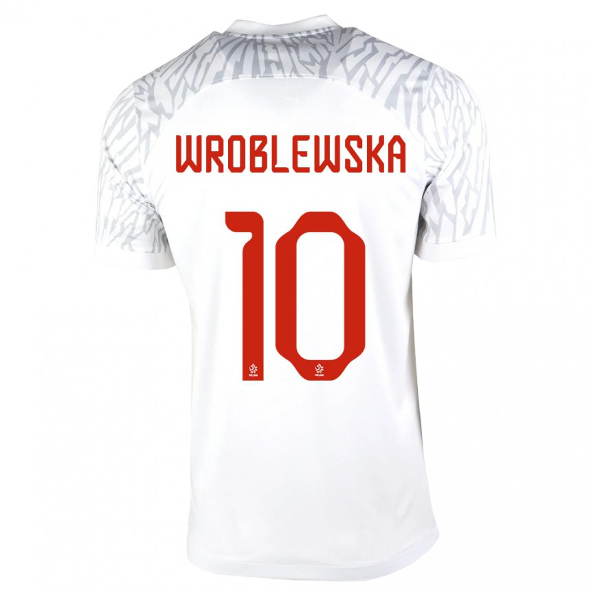 Herren Polnische Joanna Wroblewska #10 Weiß Heimtrikot Trikot 22-24 T-shirt Belgien
