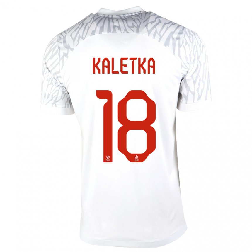 Herren Polnische Nikol Kaletka #18 Weiß Heimtrikot Trikot 22-24 T-shirt Belgien
