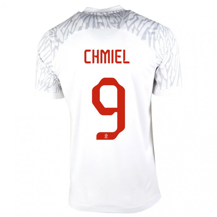 Herren Polnische George Chmiel #9 Weiß Heimtrikot Trikot 22-24 T-shirt Belgien
