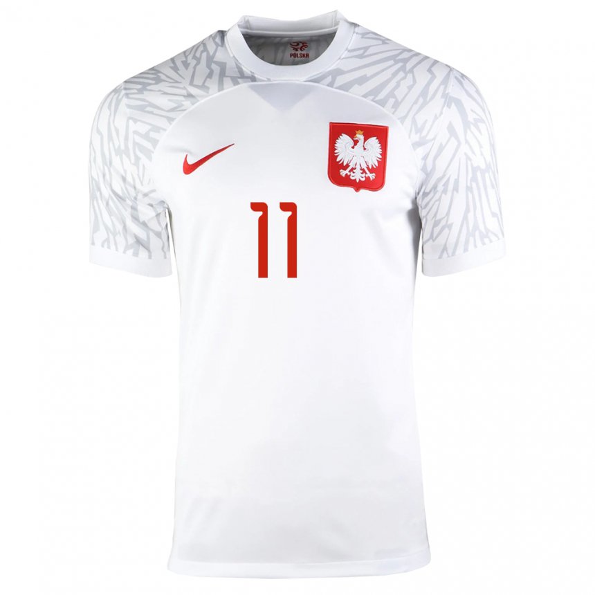 Herren Polnische Jakub Antczak #11 Weiß Heimtrikot Trikot 22-24 T-shirt Belgien
