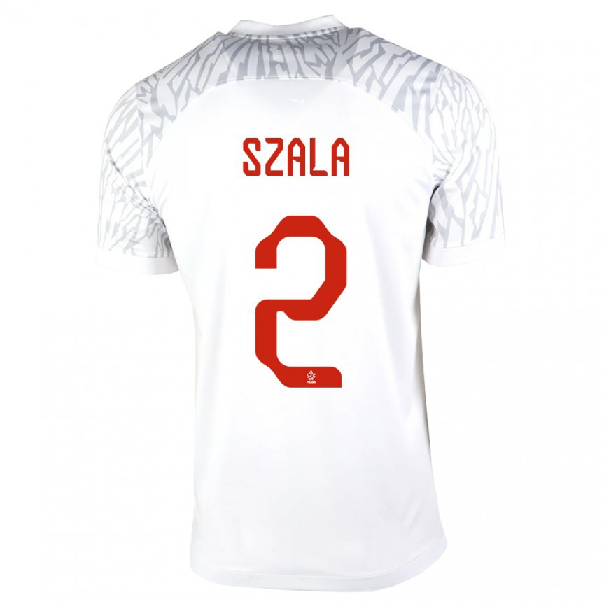 Herren Polnische Dominik Szala #2 Weiß Heimtrikot Trikot 22-24 T-shirt Belgien