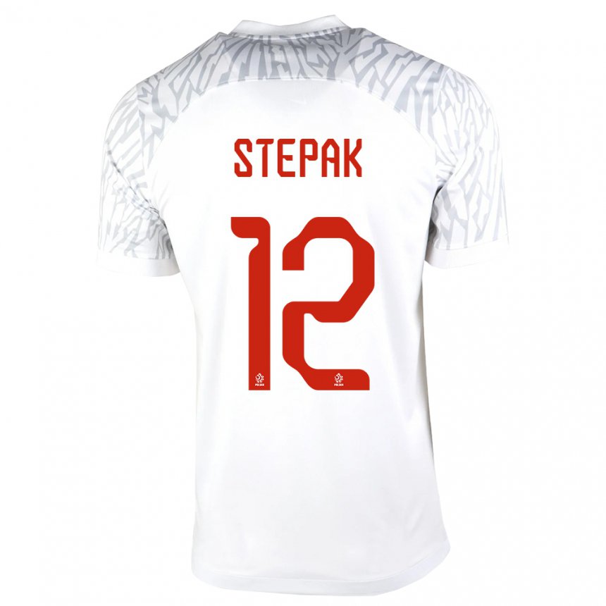 Herren Polnische Jakub Stepak #12 Weiß Heimtrikot Trikot 22-24 T-shirt Belgien