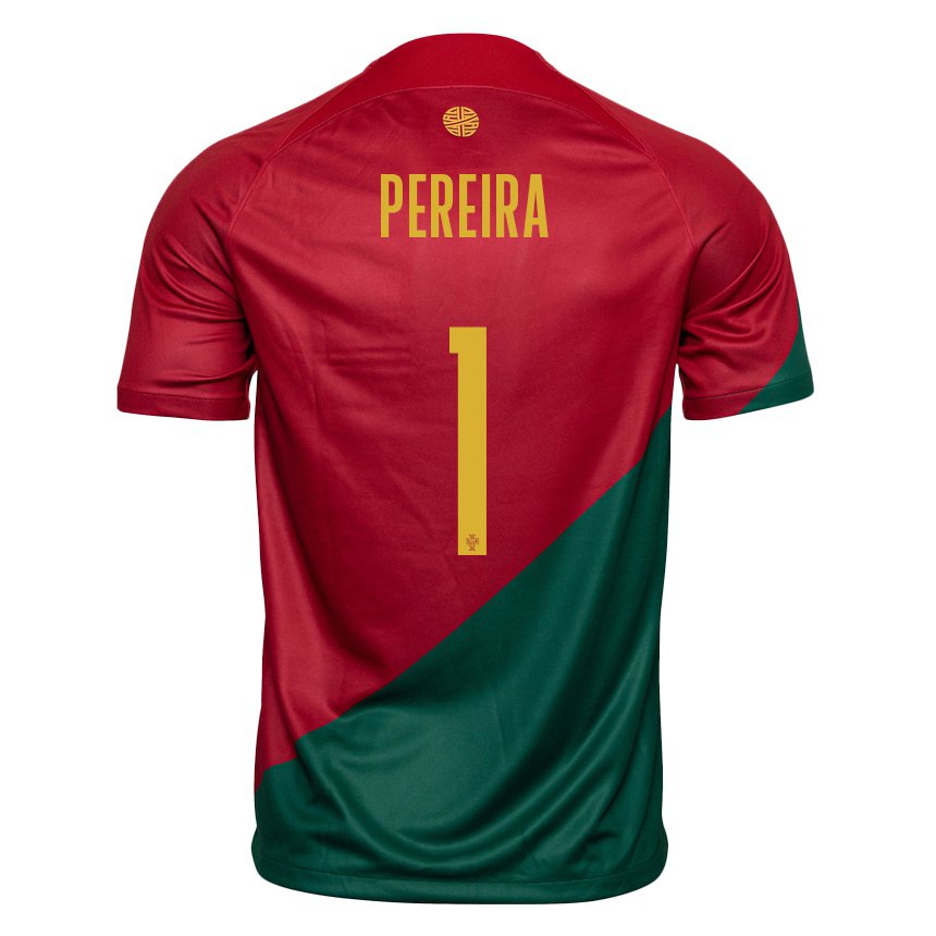 Herren Portugiesische Ines Pereira #1 Rot Grün Heimtrikot Trikot 22-24 T-shirt Belgien