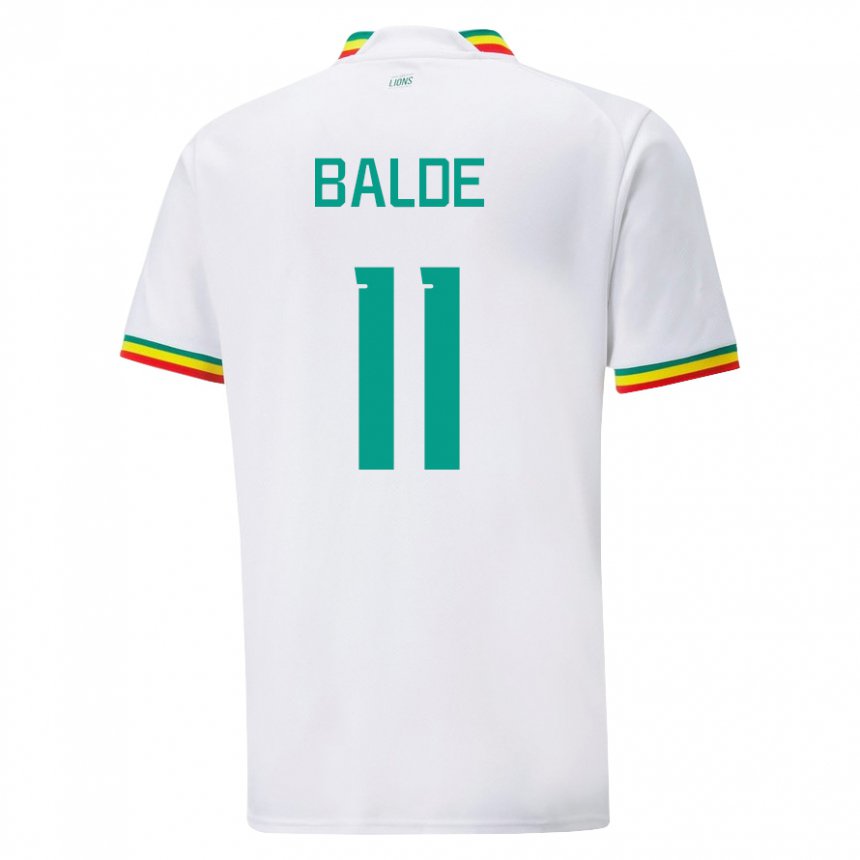 Homme Maillot Sénégal Haby Balde #11 Blanc Tenues Domicile 22-24 T-shirt Belgique