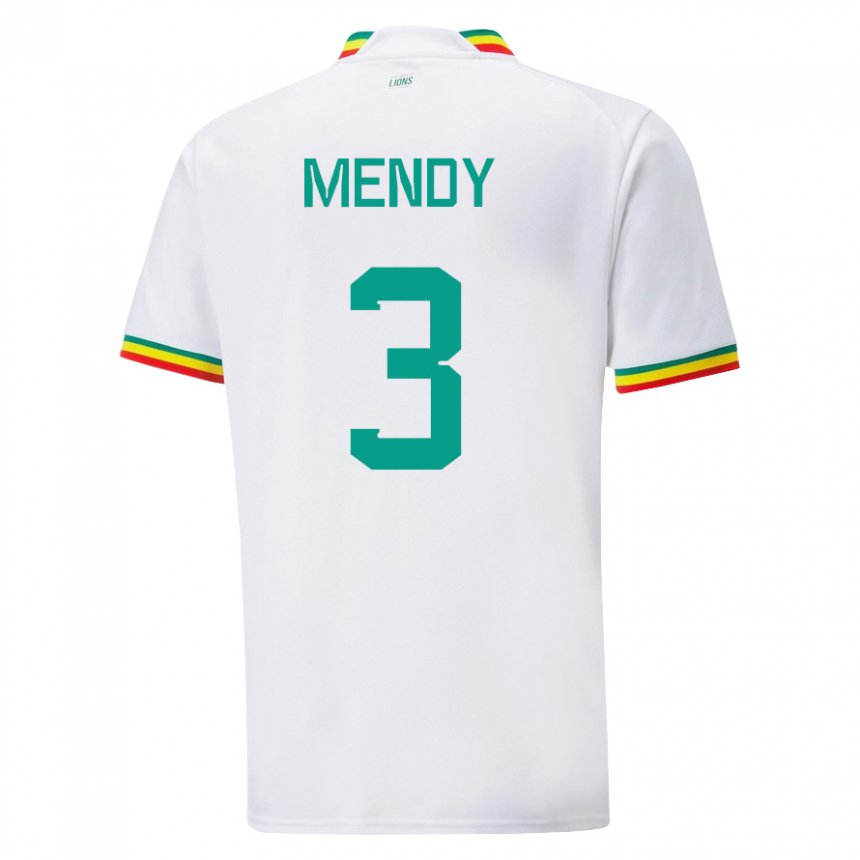 Herren Senegalesische Formose Mendy #3 Weiß Heimtrikot Trikot 22-24 T-shirt Belgien