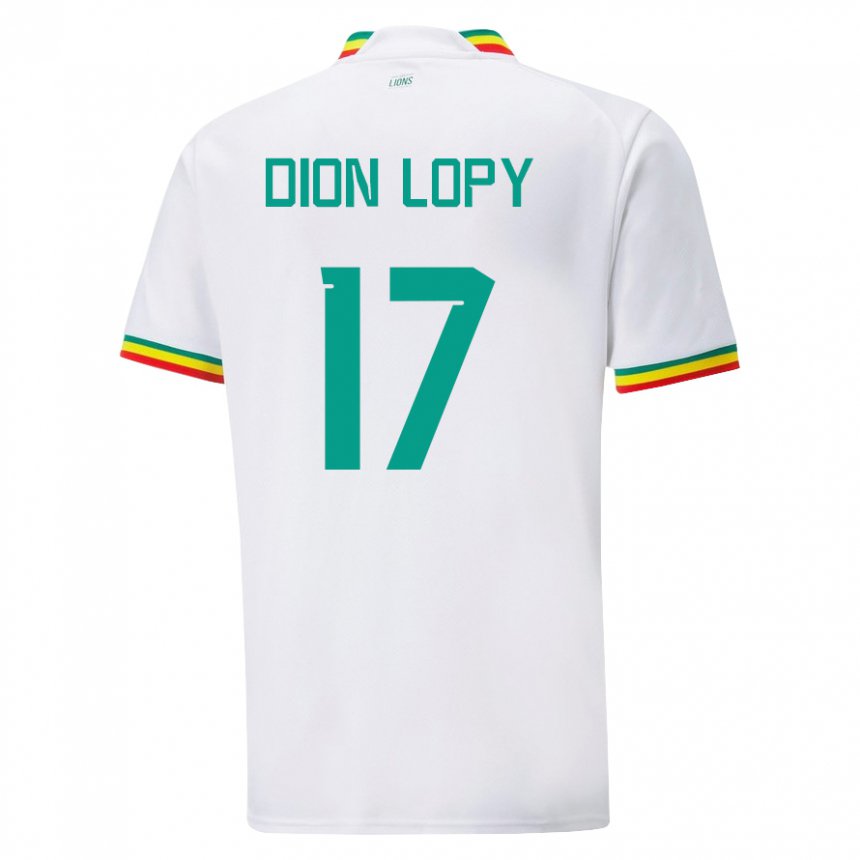 Homme Maillot Sénégal Dion Lopy #17 Blanc Tenues Domicile 22-24 T-shirt Belgique