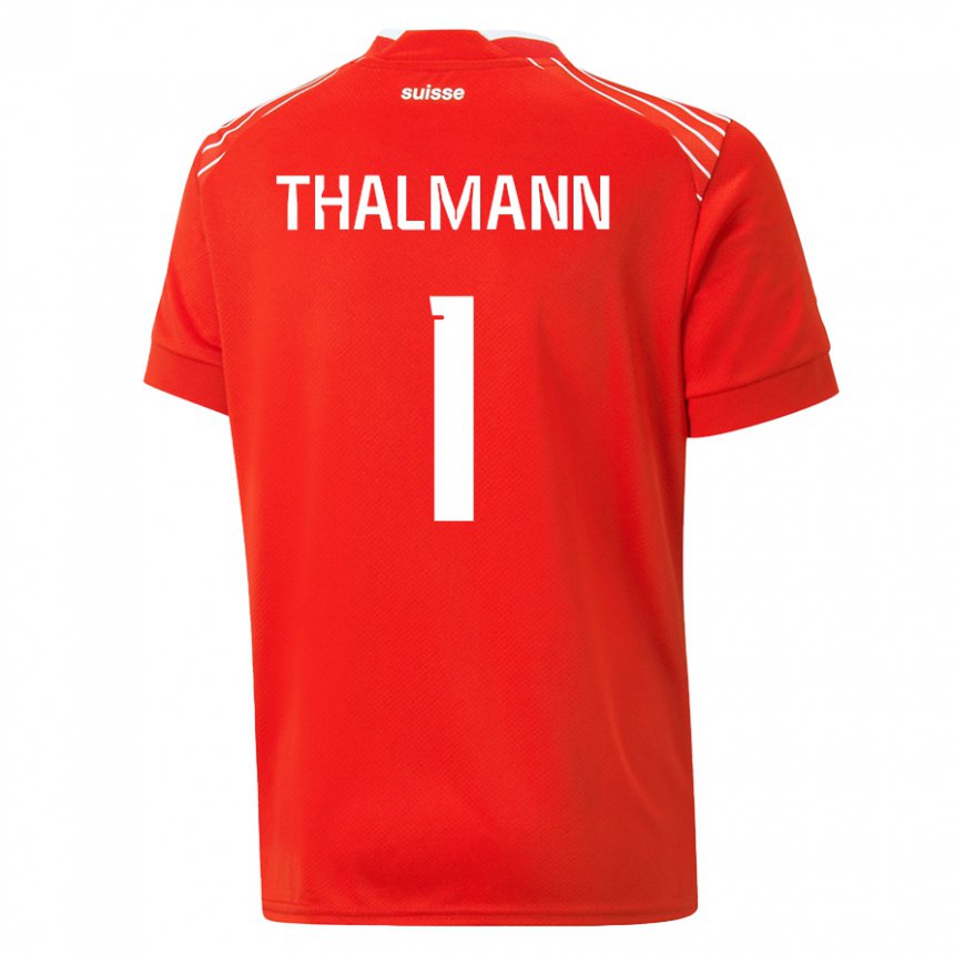 Herren Schweizer Gaelle Thalmann #1 Rot Heimtrikot Trikot 22-24 T-shirt Belgien