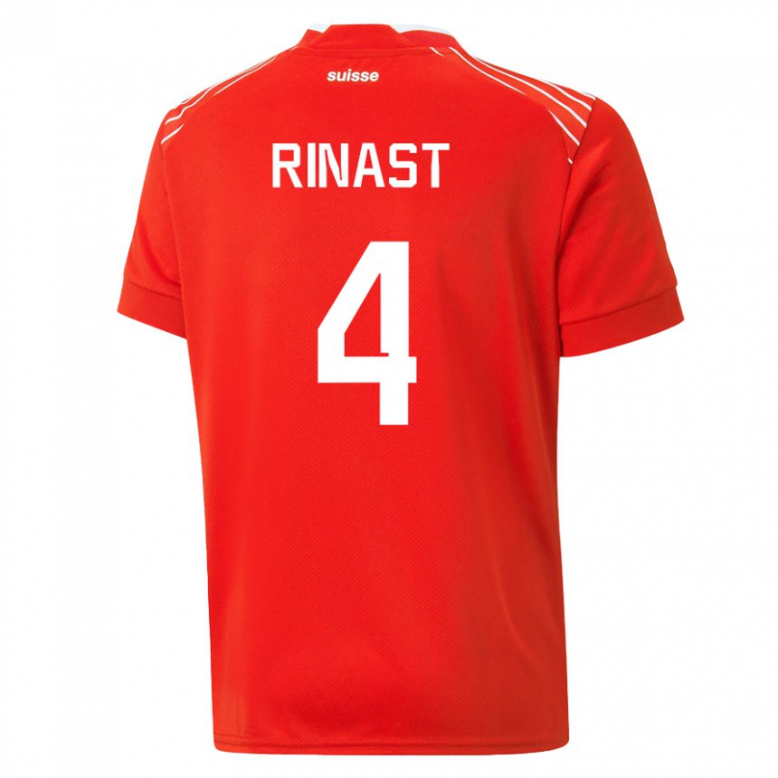 Herren Schweizer Rachel Rinast #4 Rot Heimtrikot Trikot 22-24 T-shirt Belgien
